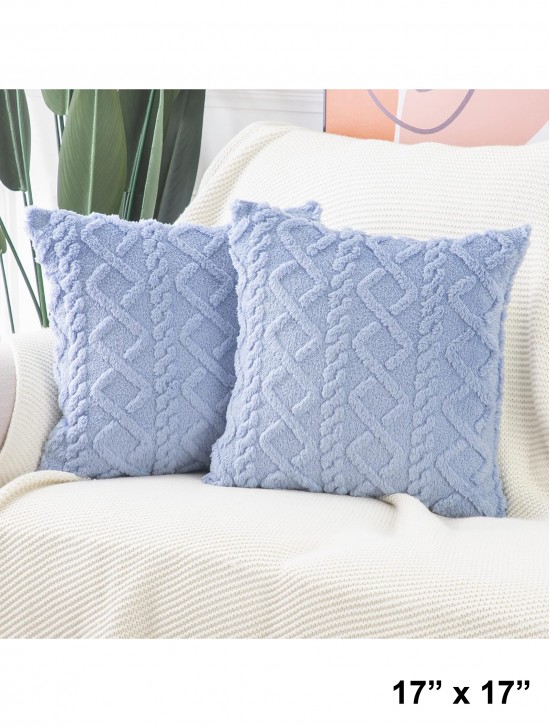 Cable Pattern Soft Wool Fleece Feeling Cushion & Filler